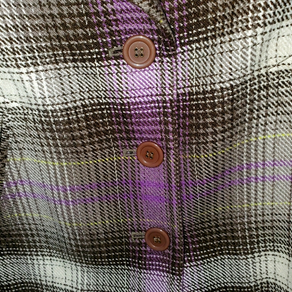 Evan-Picone Fall or Winter Long Sleeve Button Blazer Purple and Brown 0114 - Picture 3 of 6